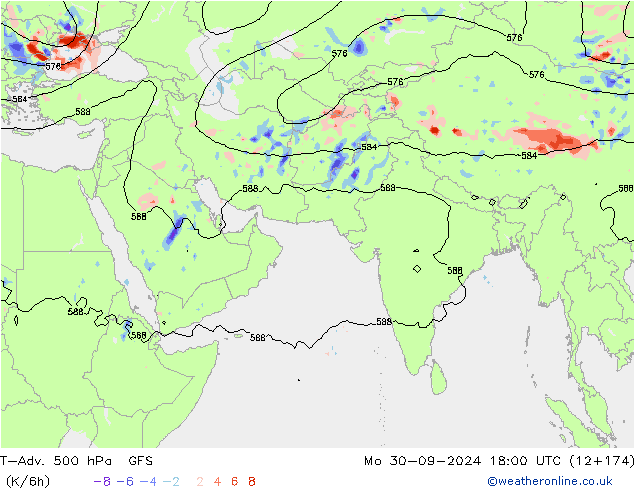 T-Adv. 500 hPa GFS Mo 30.09.2024 18 UTC