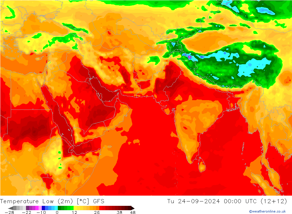 Min.  (2m) GFS  24.09.2024 00 UTC