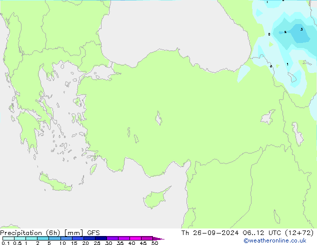 Z500/Rain (+SLP)/Z850 GFS  26.09.2024 12 UTC