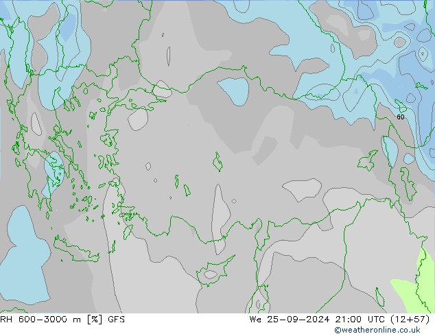 Humedad rel. 600-3000m GFS mié 25.09.2024 21 UTC