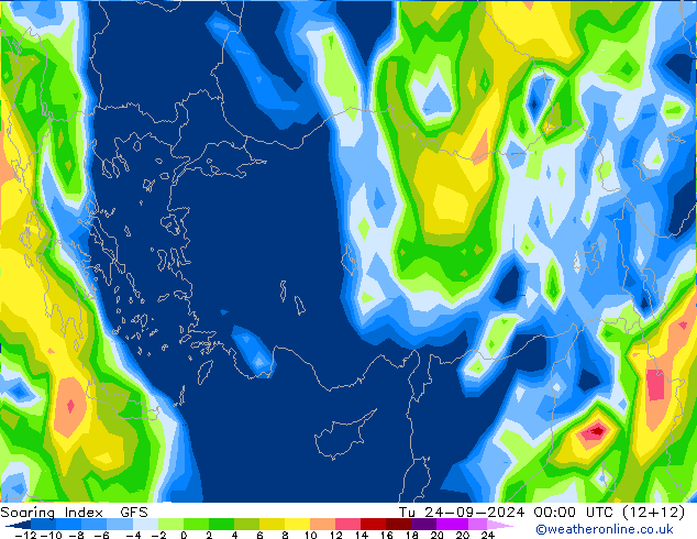 Soaring Index GFS Tu 24.09.2024 00 UTC