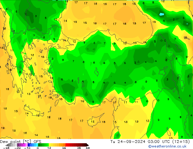 Dauwpunt GFS di 24.09.2024 03 UTC