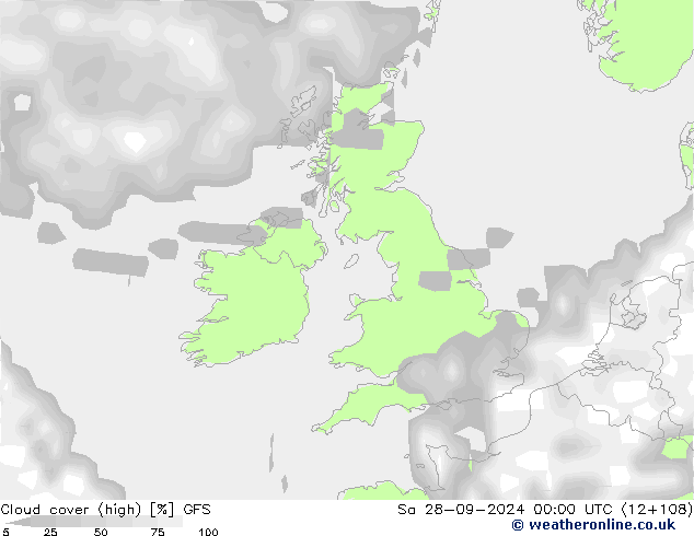 Cloud cover (high) GFS September 2024