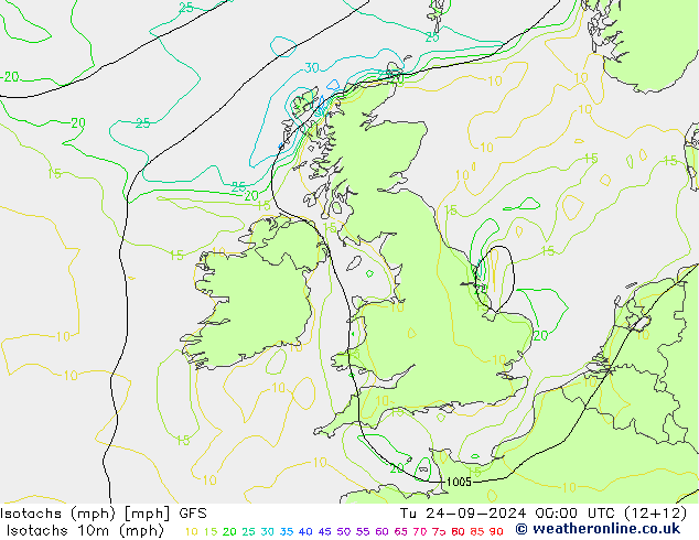 Isotachs (mph) GFS mar 24.09.2024 00 UTC