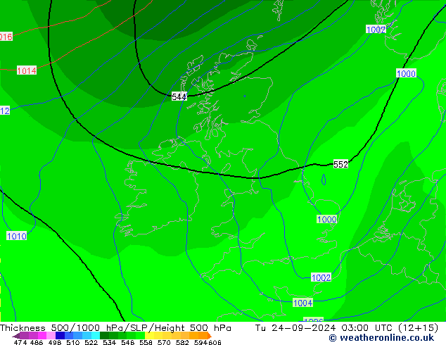 Thck 500-1000hPa GFS Út 24.09.2024 03 UTC