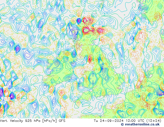 Vert. Velocity 925 hPa GFS mar 24.09.2024 12 UTC