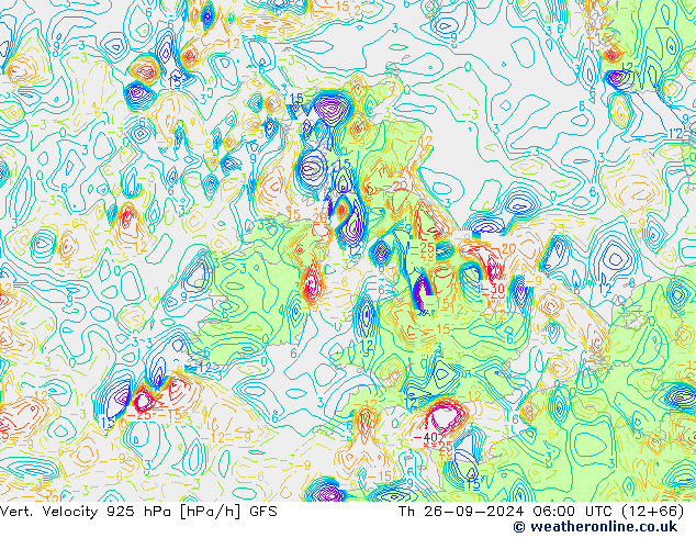 Vert. Velocity 925 hPa GFS jue 26.09.2024 06 UTC