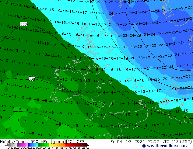 Z500/Rain (+SLP)/Z850 GFS Pá 04.10.2024 00 UTC