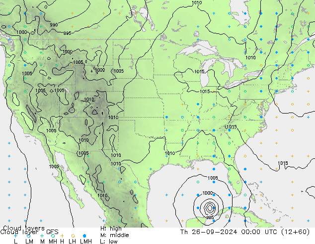 Cloud layer GFS jue 26.09.2024 00 UTC