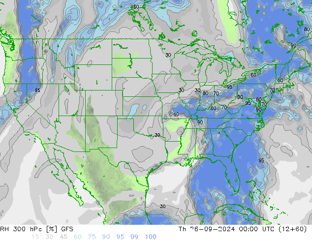 RV 300 hPa GFS do 26.09.2024 00 UTC