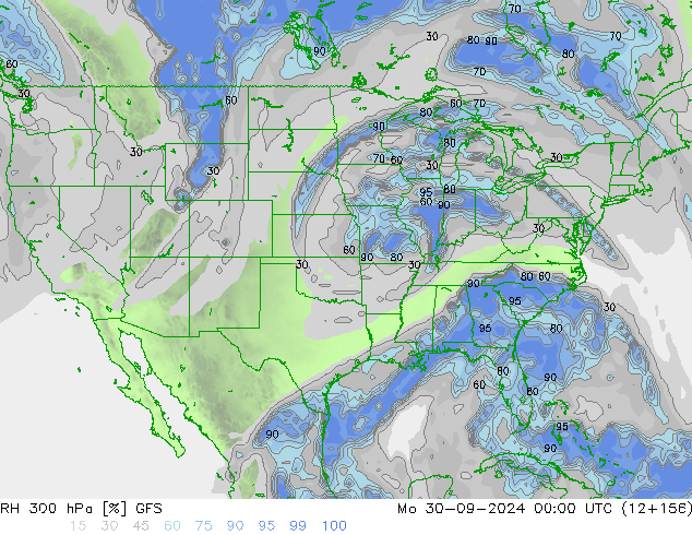 RH 300 hPa GFS Mo 30.09.2024 00 UTC