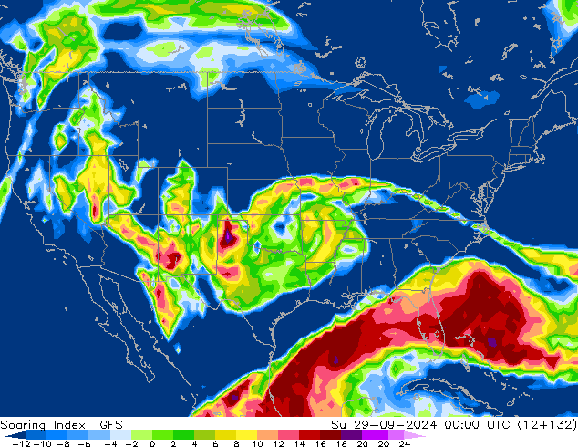 Soaring Index GFS dom 29.09.2024 00 UTC