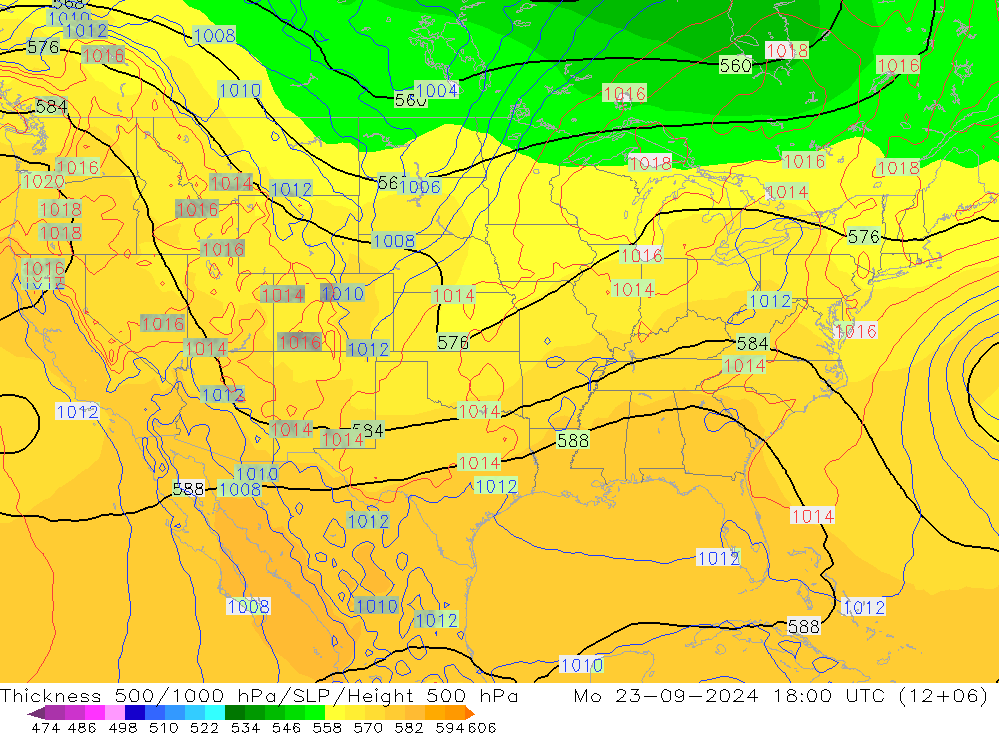 Thck 500-1000hPa GFS Seg 23.09.2024 18 UTC