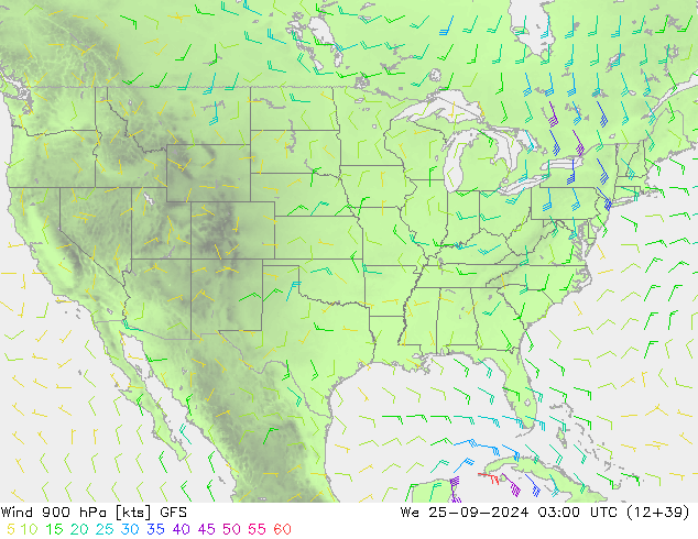 Wind 900 hPa GFS St 25.09.2024 03 UTC