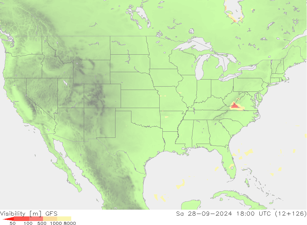 Visibility GFS Sa 28.09.2024 18 UTC