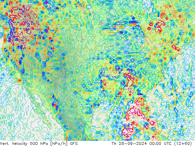 Vert. Velocity 500 гПа GFS чт 26.09.2024 00 UTC