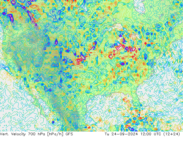 Vert. Velocity 700 hPa GFS mar 24.09.2024 12 UTC