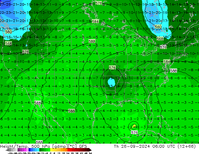 Height/Temp. 500 hPa GFS Th 26.09.2024 06 UTC