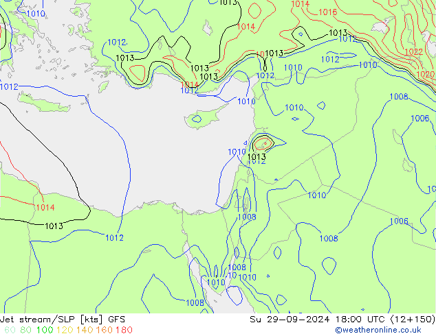 Jet stream/SLP GFS Su 29.09.2024 18 UTC