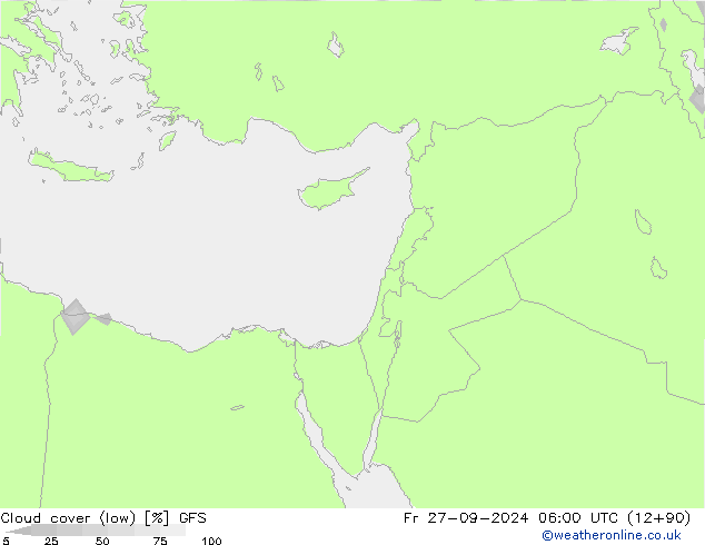 Nubi basse GFS ven 27.09.2024 06 UTC