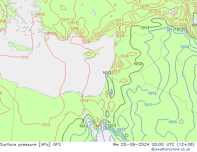 Surface pressure GFS We 25.09.2024 00 UTC