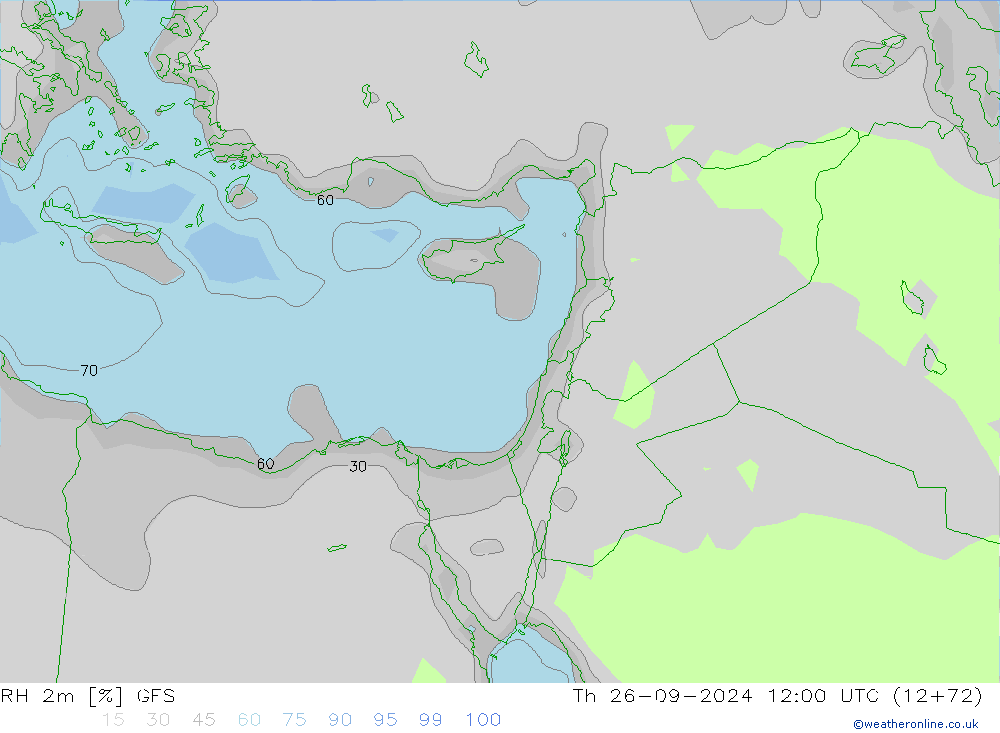 RH 2m GFS Th 26.09.2024 12 UTC