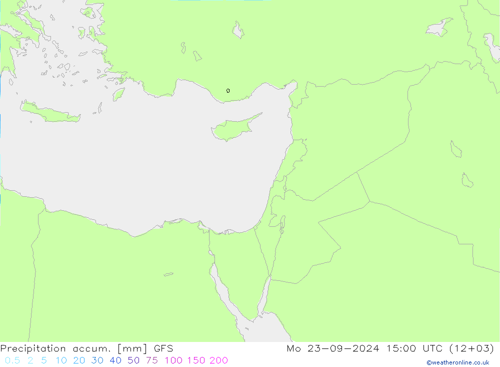 Precipitation accum. GFS Mo 23.09.2024 15 UTC