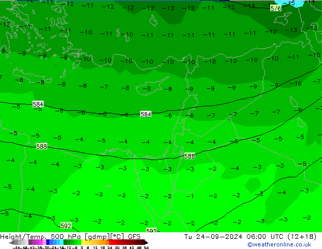 Z500/Rain (+SLP)/Z850 GFS Di 24.09.2024 06 UTC