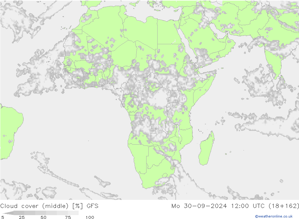 Nubi medie GFS lun 30.09.2024 12 UTC