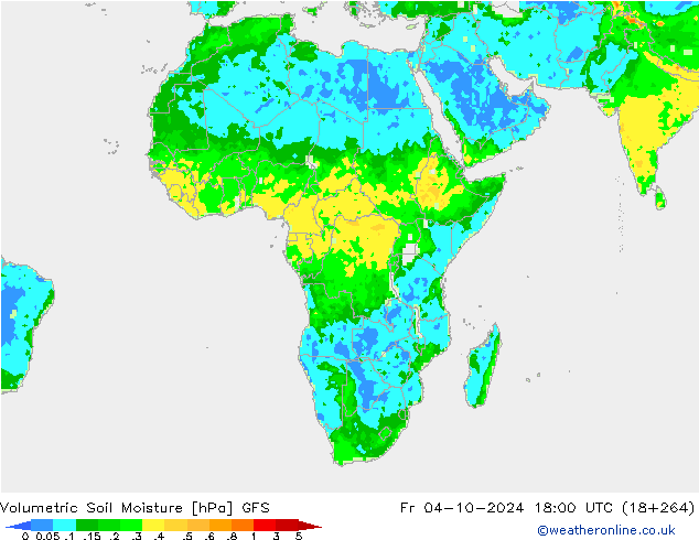 Volumetric Soil Moisture GFS  04.10.2024 18 UTC