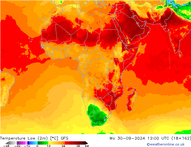 Min.  (2m) GFS  30.09.2024 12 UTC