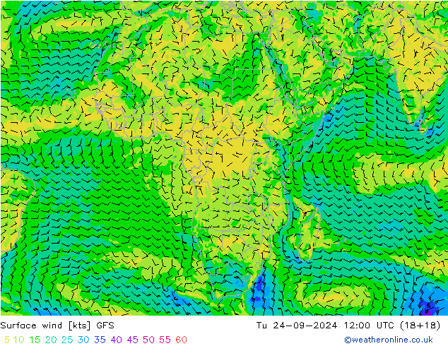 Rüzgar 10 m GFS Sa 24.09.2024 12 UTC