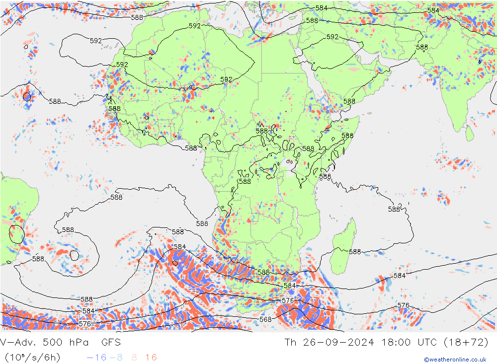 V-Adv. 500 hPa GFS Th 26.09.2024 18 UTC