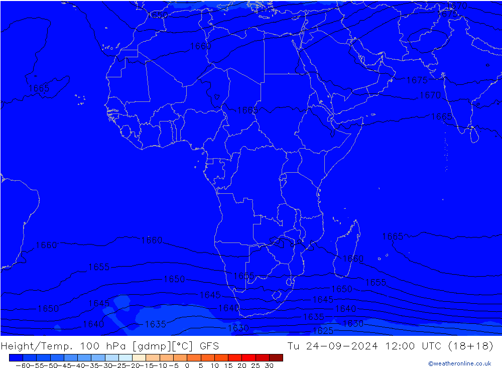 Height/Temp. 100 hPa GFS Tu 24.09.2024 12 UTC