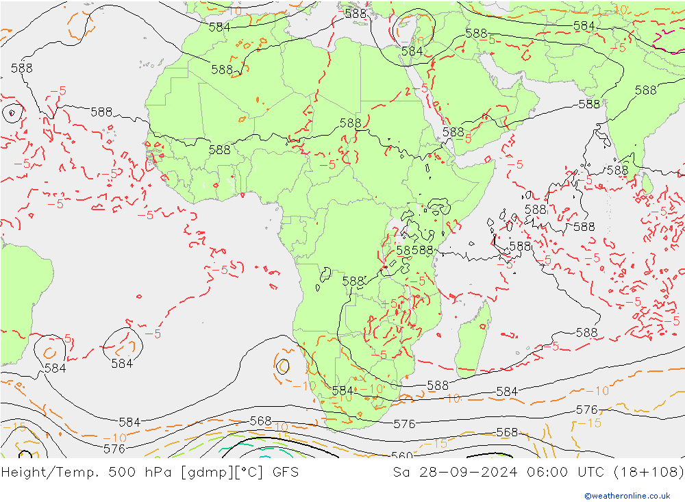 Height/Temp. 500 hPa GFS  28.09.2024 06 UTC