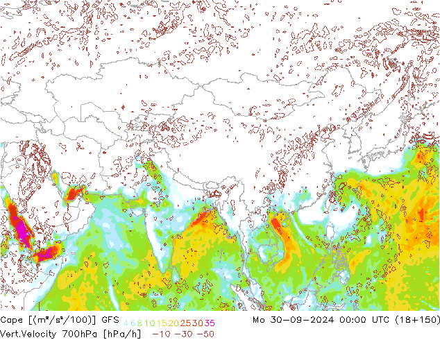 Cape GFS Mo 30.09.2024 00 UTC