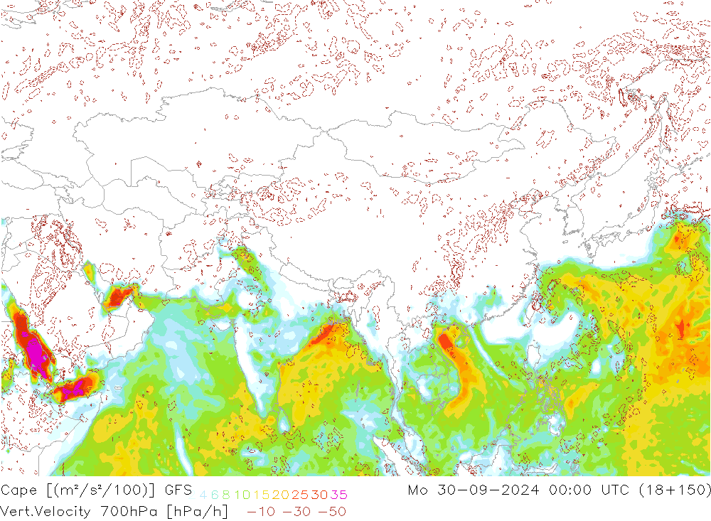 Cape GFS Mo 30.09.2024 00 UTC