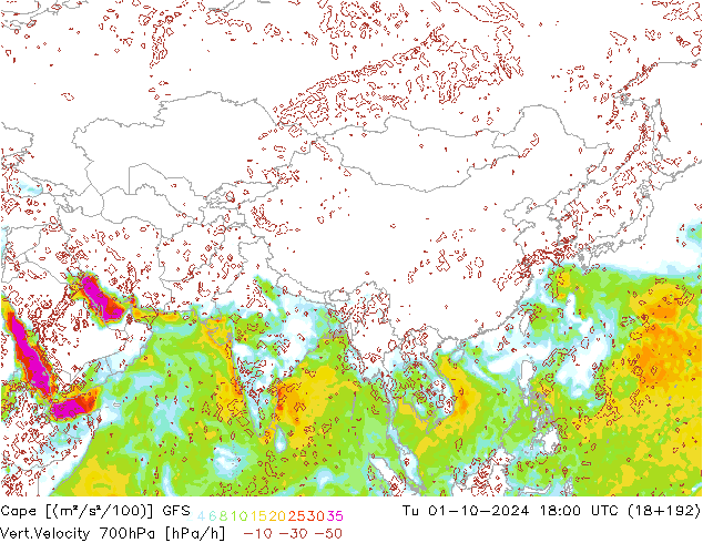 Cape GFS Ter 01.10.2024 18 UTC