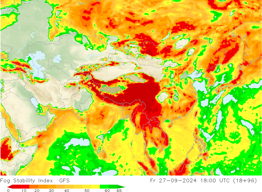 Fog Stability Index GFS ven 27.09.2024 18 UTC