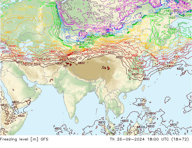 Freezing level GFS  26.09.2024 18 UTC