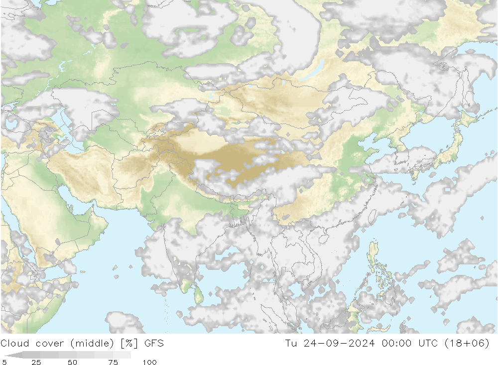 Nubi (alte,medie,basse) GFS mar 24.09.2024 00 UTC