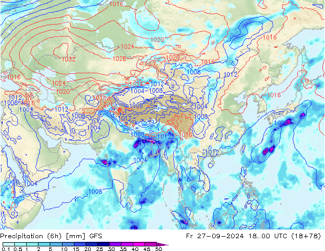 Z500/Rain (+SLP)/Z850 GFS Fr 27.09.2024 00 UTC