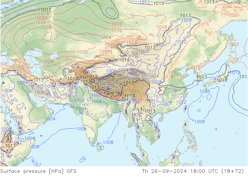 pressão do solo GFS Qui 26.09.2024 18 UTC