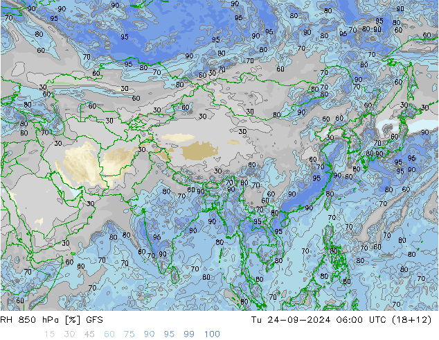 Humedad rel. 850hPa GFS mar 24.09.2024 06 UTC