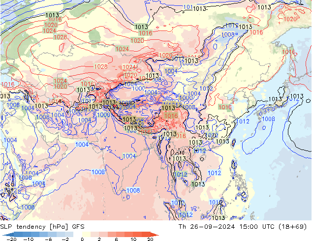 тенденция давления GFS чт 26.09.2024 15 UTC