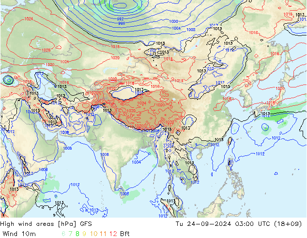 yüksek rüzgarlı alanlar GFS Sa 24.09.2024 03 UTC