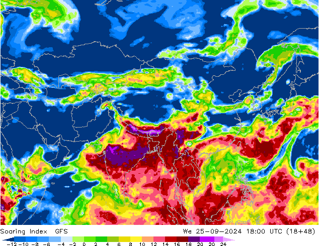 Soaring Index GFS wo 25.09.2024 18 UTC