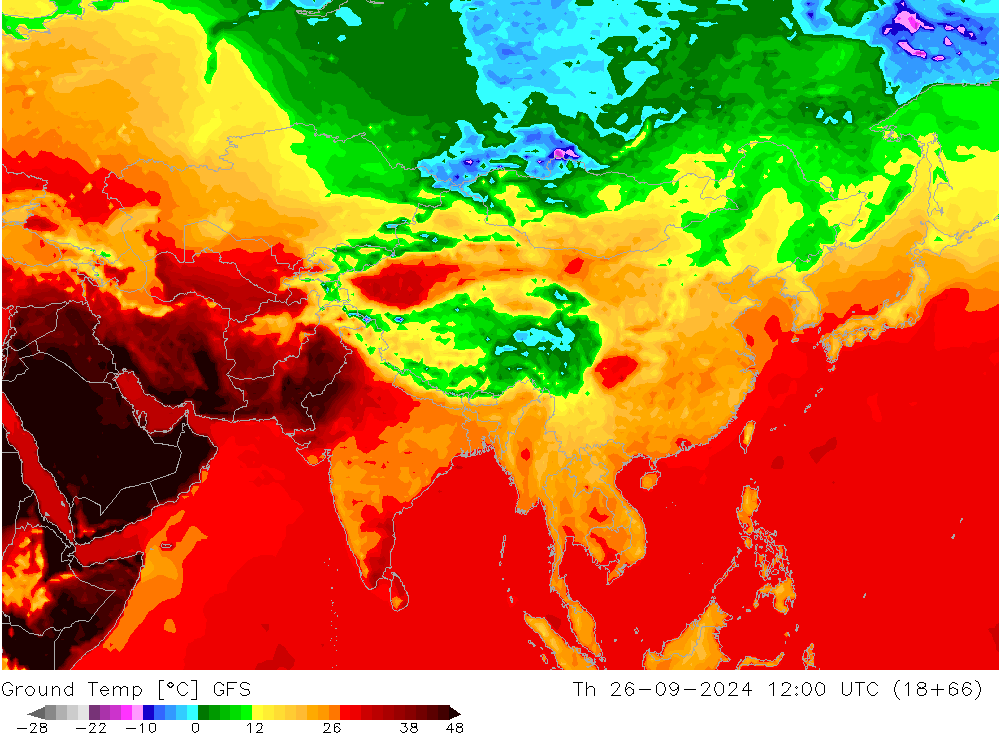 Ground Temp GFS Th 26.09.2024 12 UTC