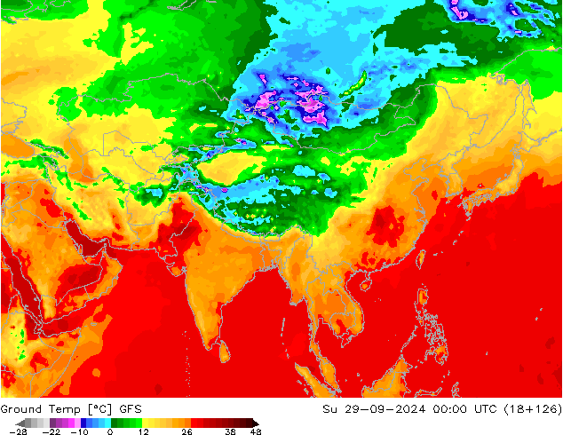 Temp GFS dim 29.09.2024 00 UTC