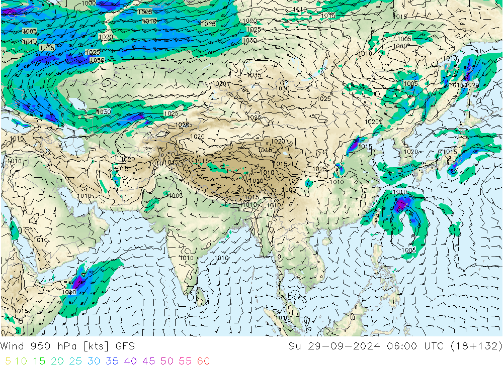  950 hPa GFS  29.09.2024 06 UTC